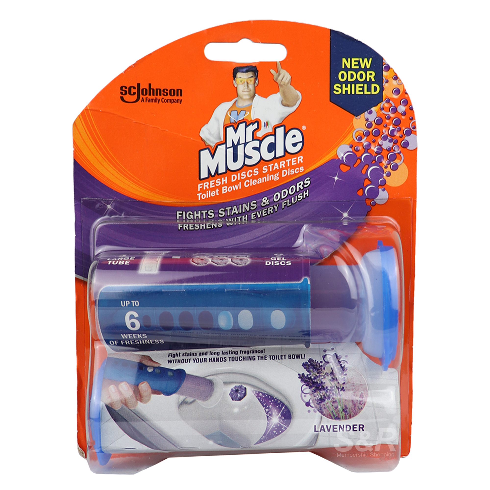 Mr. Muscle Toilet Bowl Cleaning Discs Lavender Starter Pack